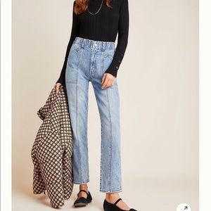 MOTHER Springy High-Rise Seamed Straight Jeans